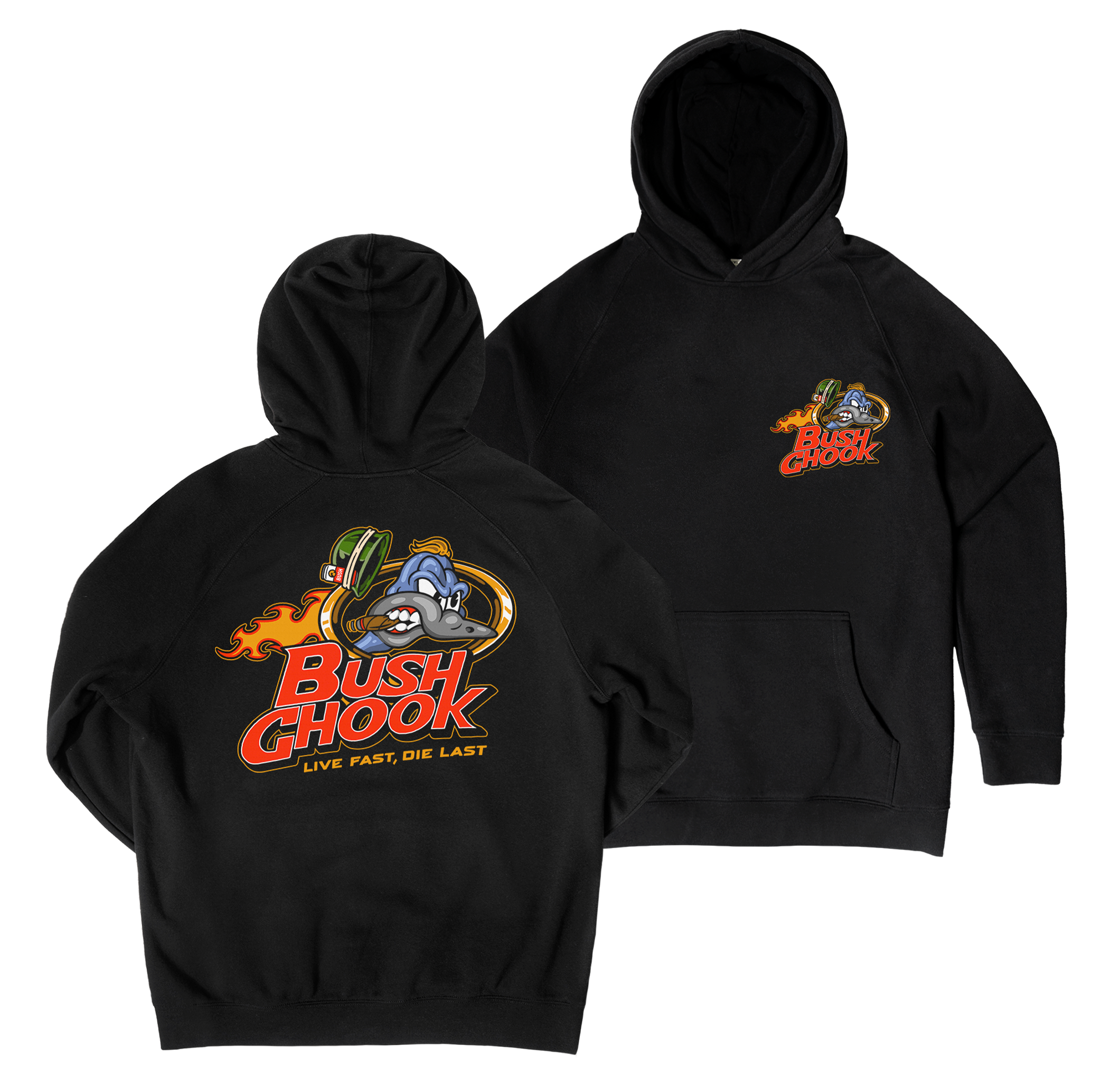 Brass Chook Hoodie Black – Bush Chook