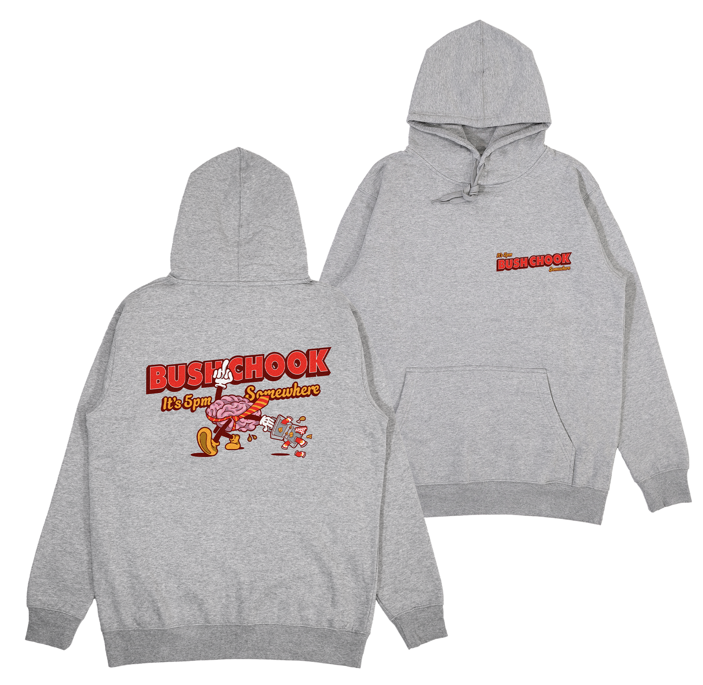 5pm Somewhere Hoodie Grey