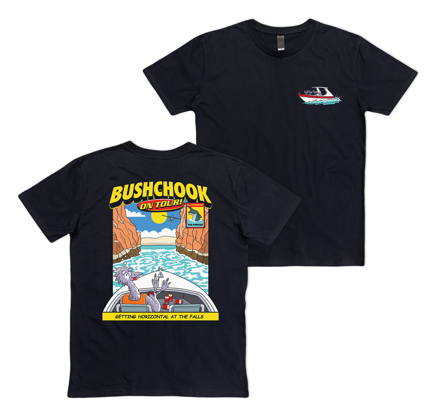 Chooks On Tour: Horizontal Falls Tee Black