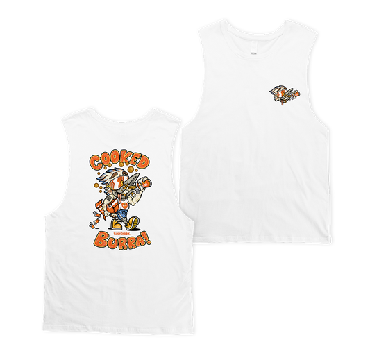 Cooked Burra Muscle Tee White