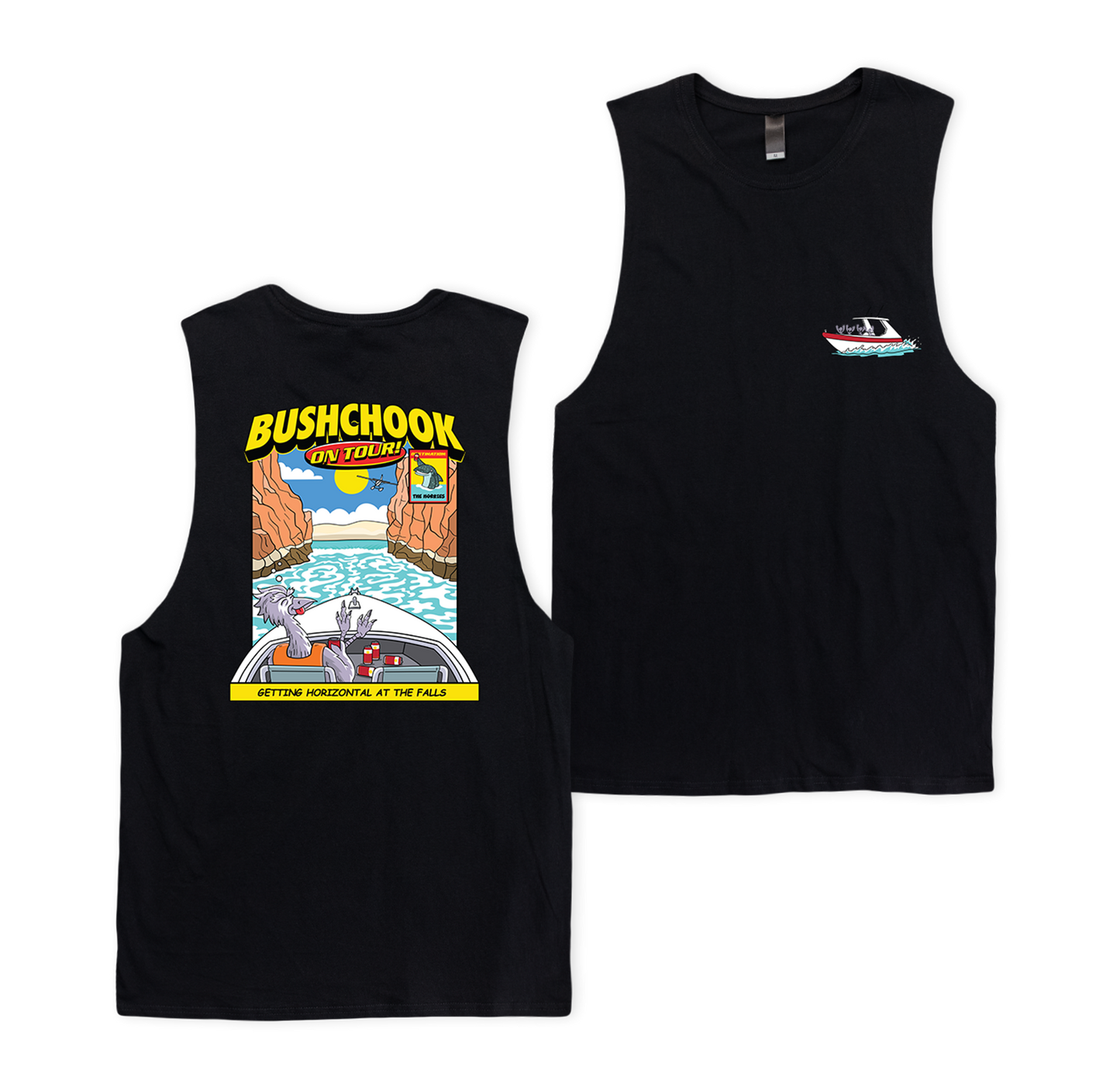 Chooks On Tour: Horizontal Falls Muscle Tee Black