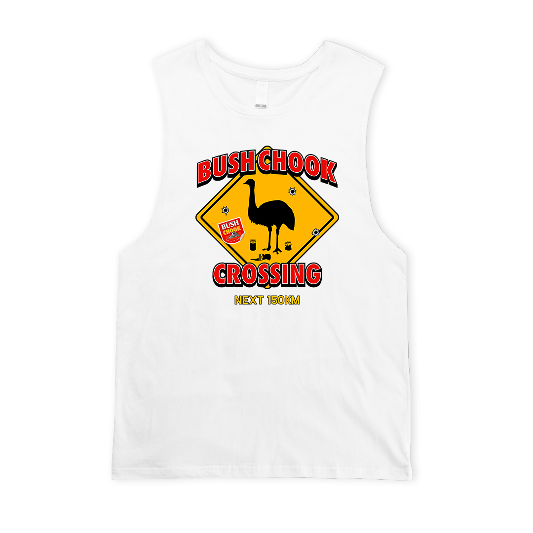 Chook Crossing Muscle Tee White