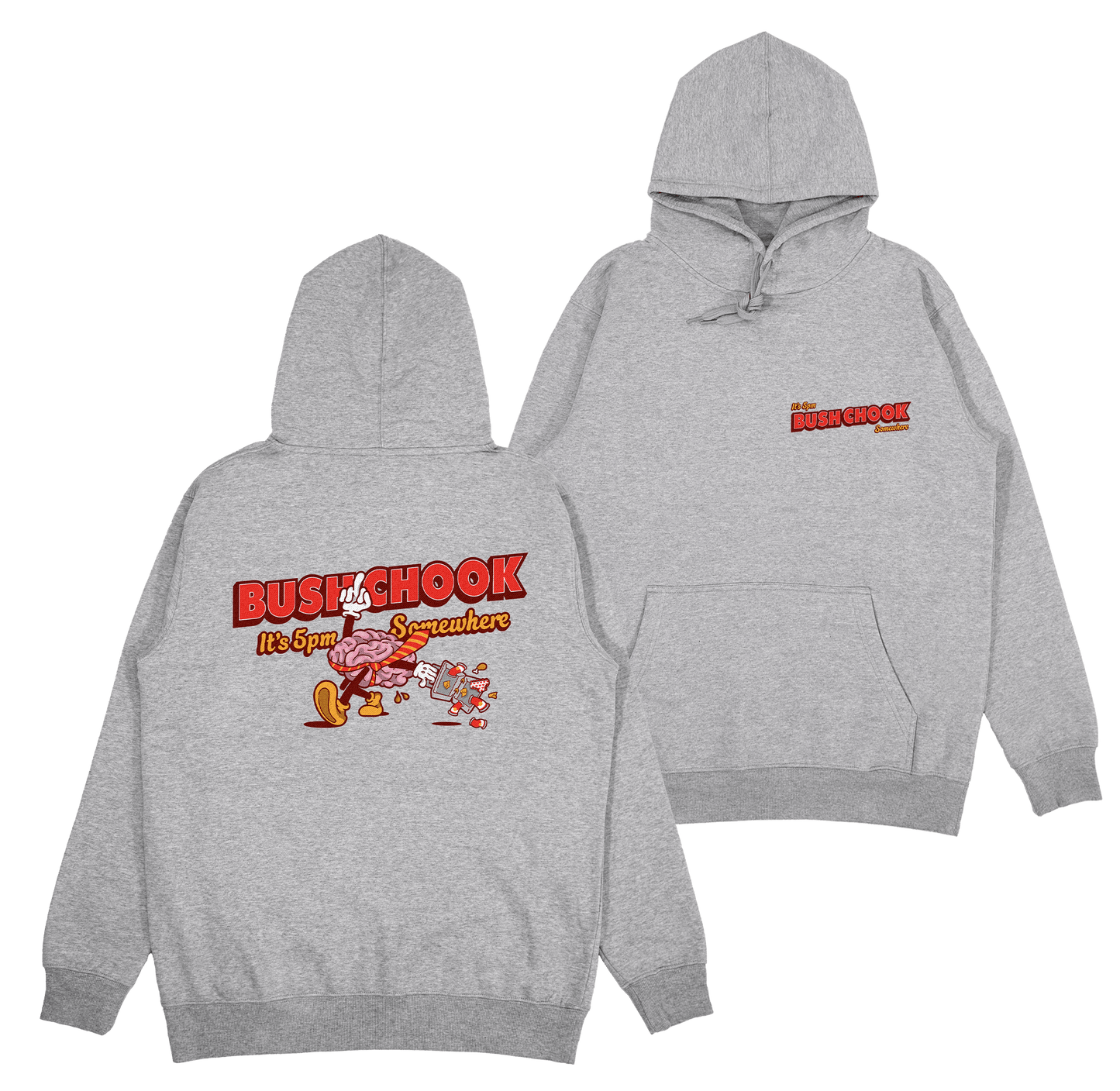5pm Somewhere Hoodie Grey Hoodie Bush Chook