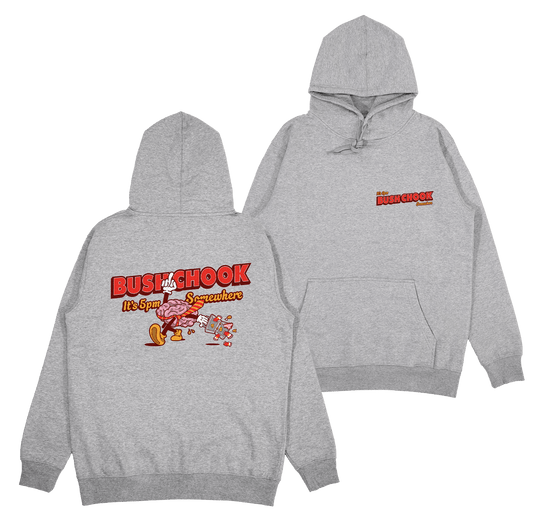 5pm Somewhere Hoodie Grey Hoodie Bush Chook
