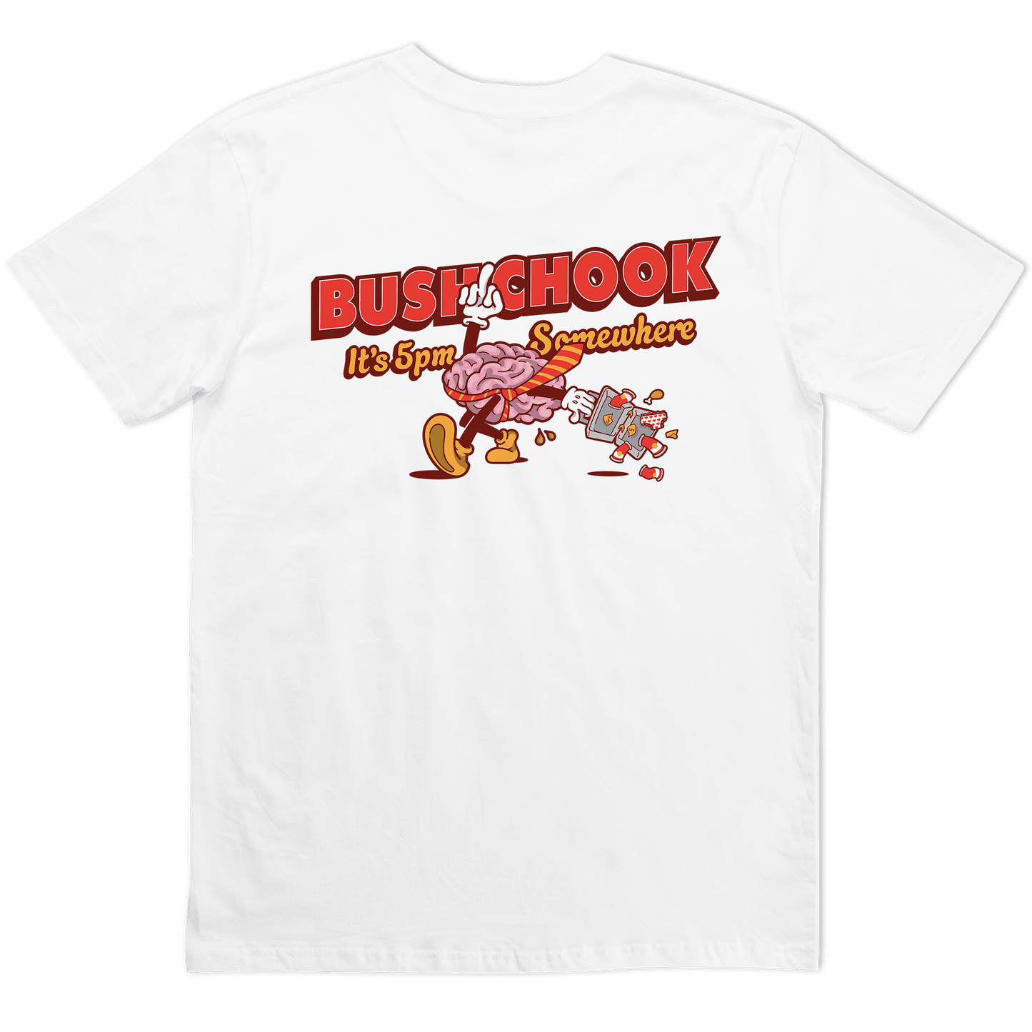 5pm Somewhere Tee White T-Shirt Bush Chook