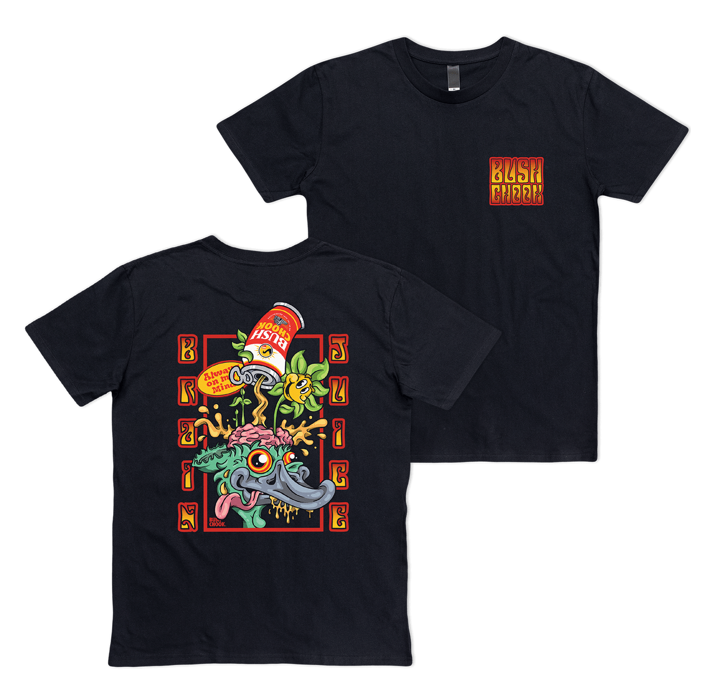 Brain Juice Tee Black T-Shirt Bush Chook