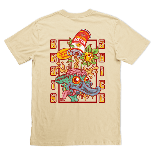 Brain Juice Tee Tan T-Shirt Bush Chook