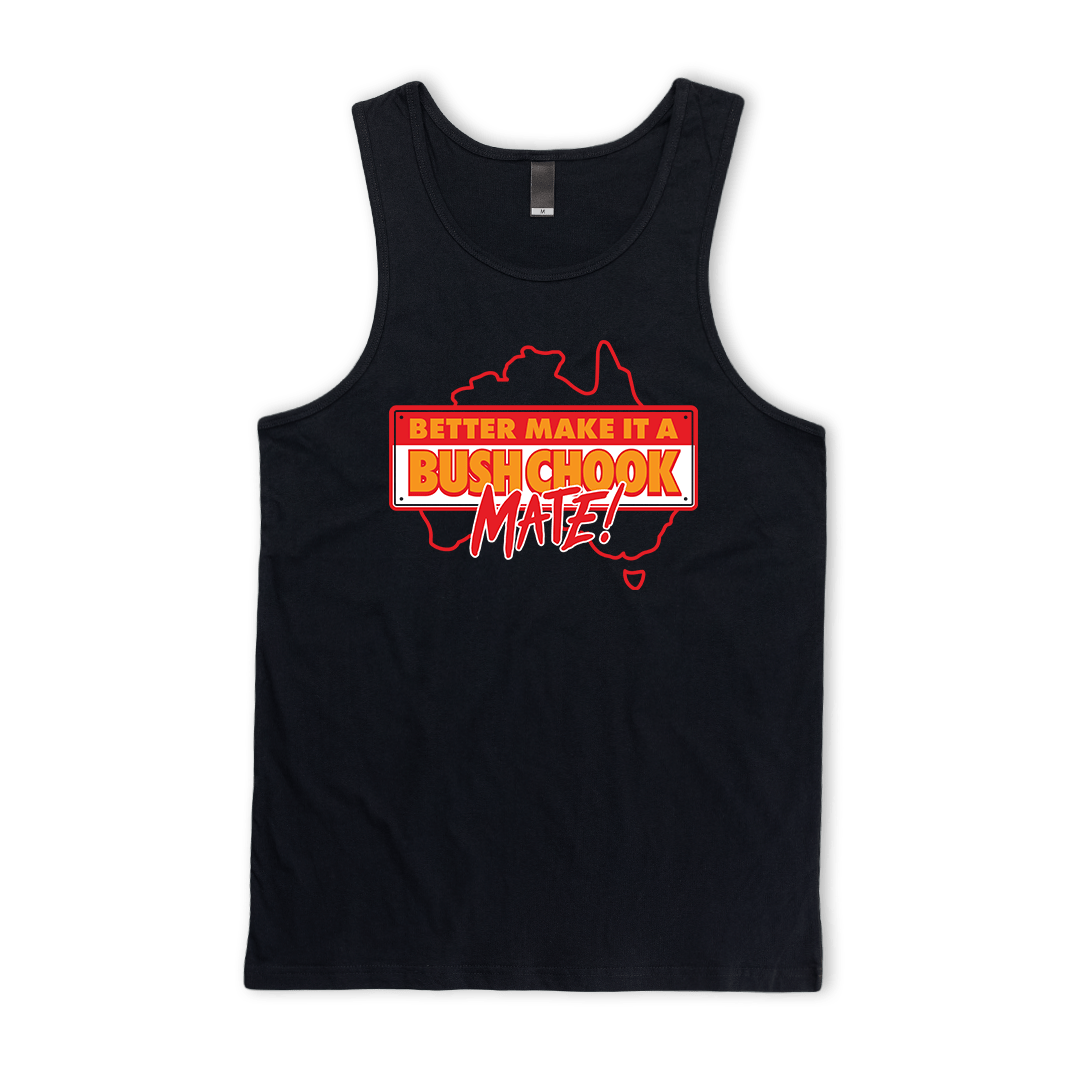 Bush Chook MATE! Singlet Black Singlet Bush Chook