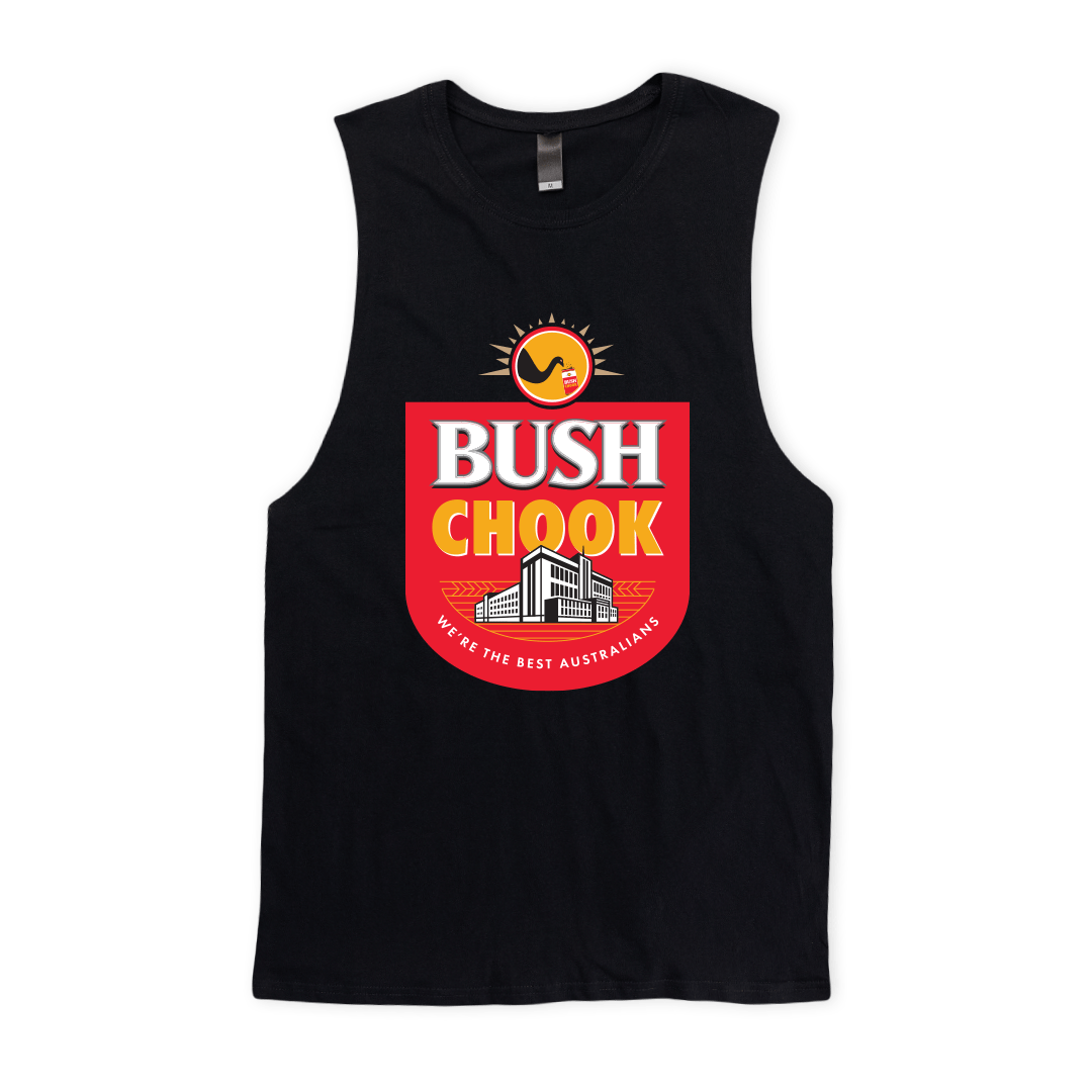 Bush Chook Muscle Tee Black Muscle Bush Chook