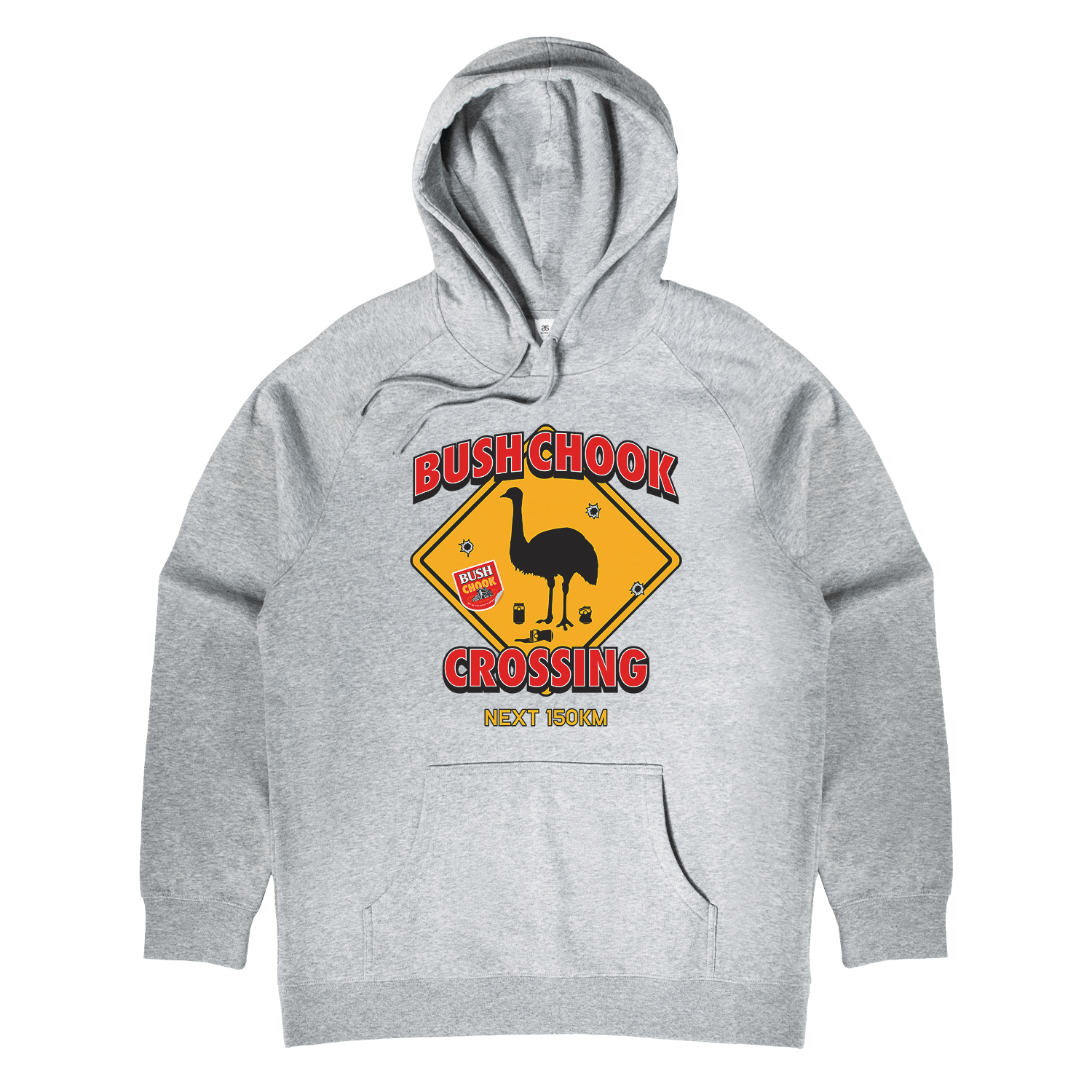Chook Crossing Hoodie Grey Hoodie Bush Chook