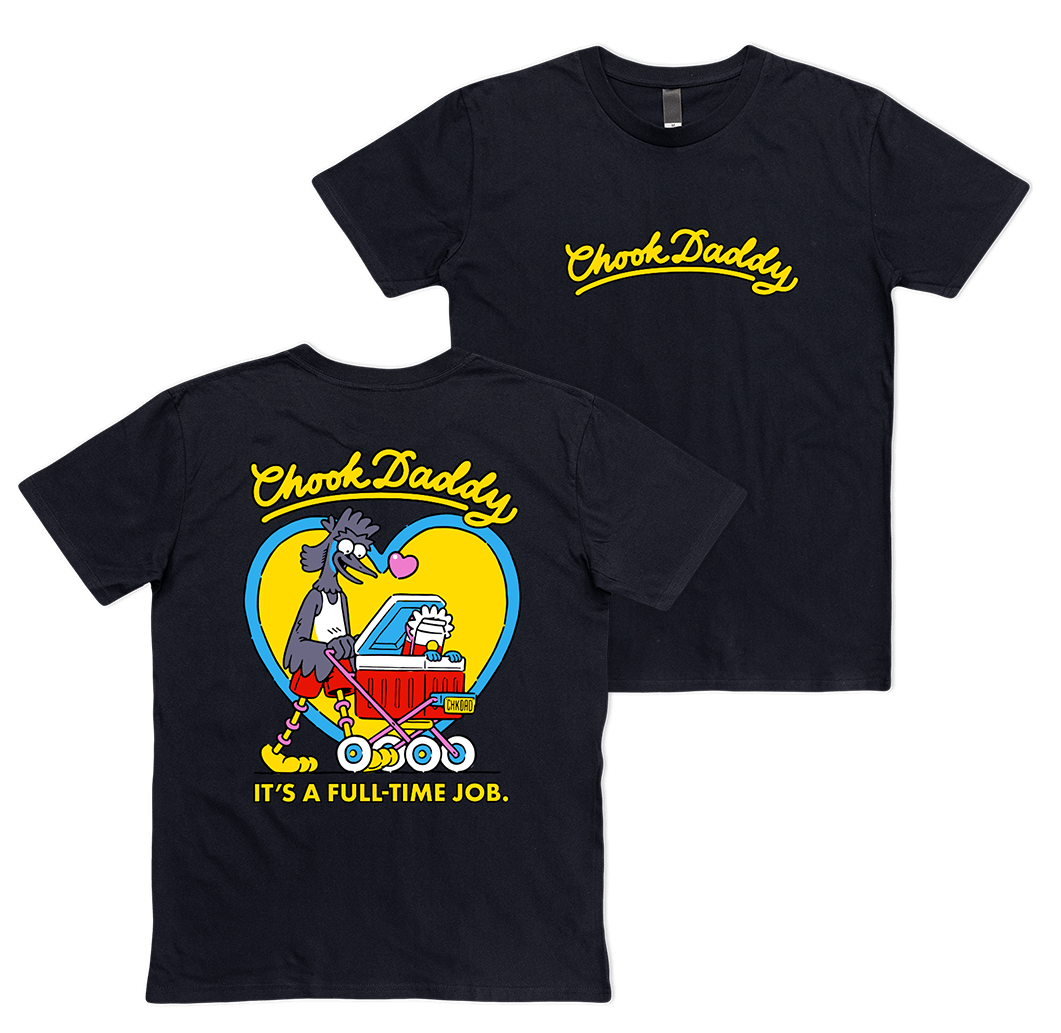 Chook Daddy Tee V2 Black T-Shirt Bush Chook