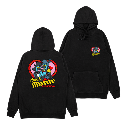 Chook Mumma Hoodie Black Hoodie Bush Chook