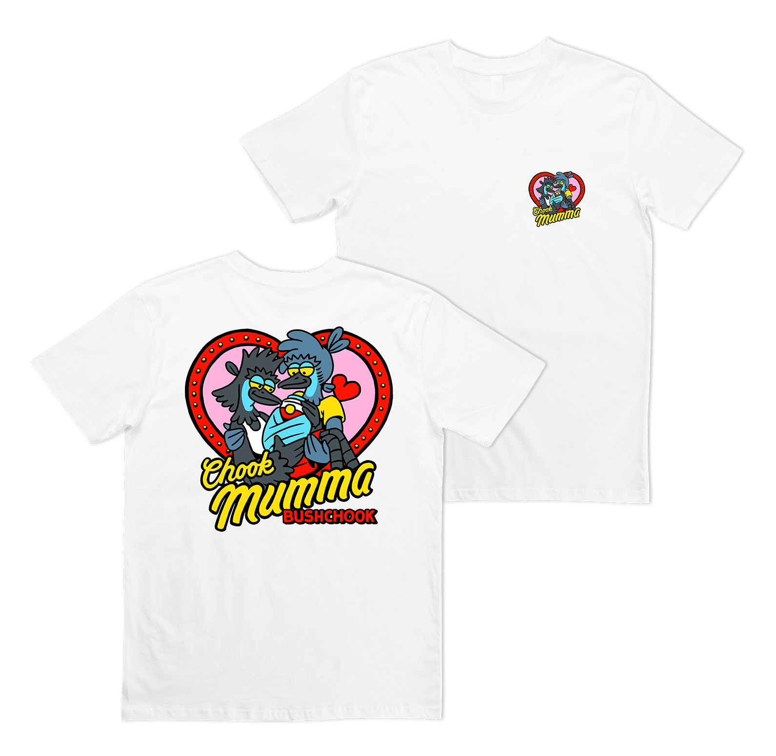 Chook Mumma Tee White Shirts & Tops Bush Chook