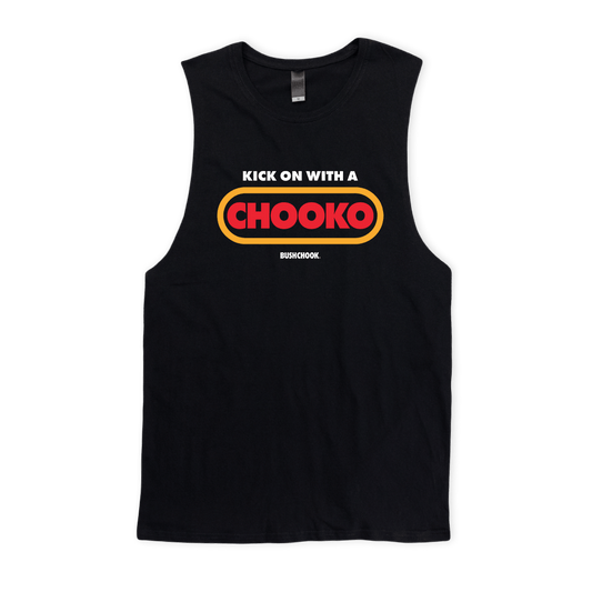 Chooko Muscle Tee Black Muscle Bush Chook