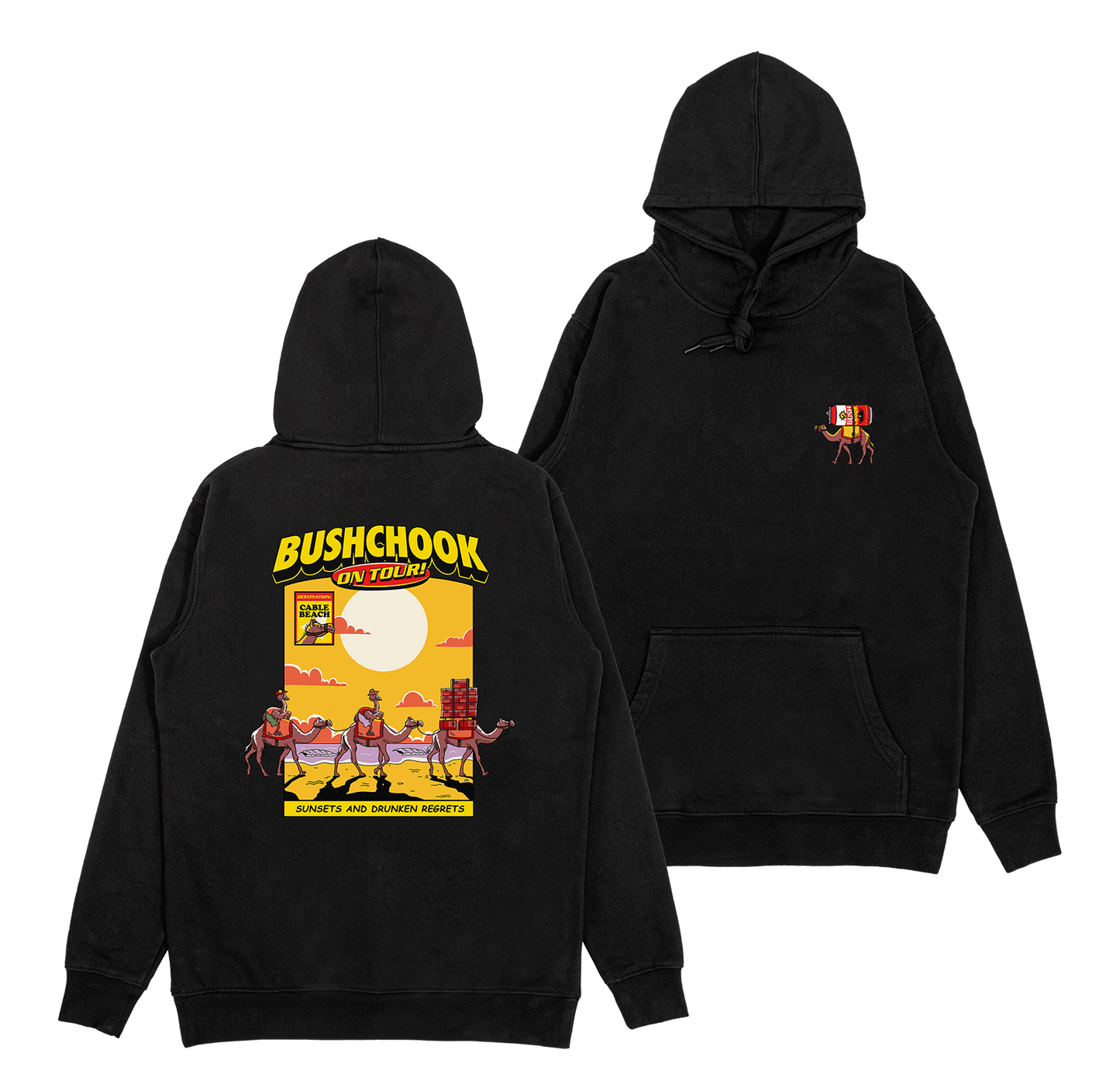 Chooks on Tour: Cable Beach Hoodie Black Hoodie Bush Chook