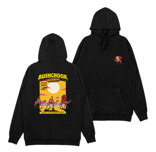 Chooks on Tour: Cable Beach Hoodie Black Hoodie Bush Chook