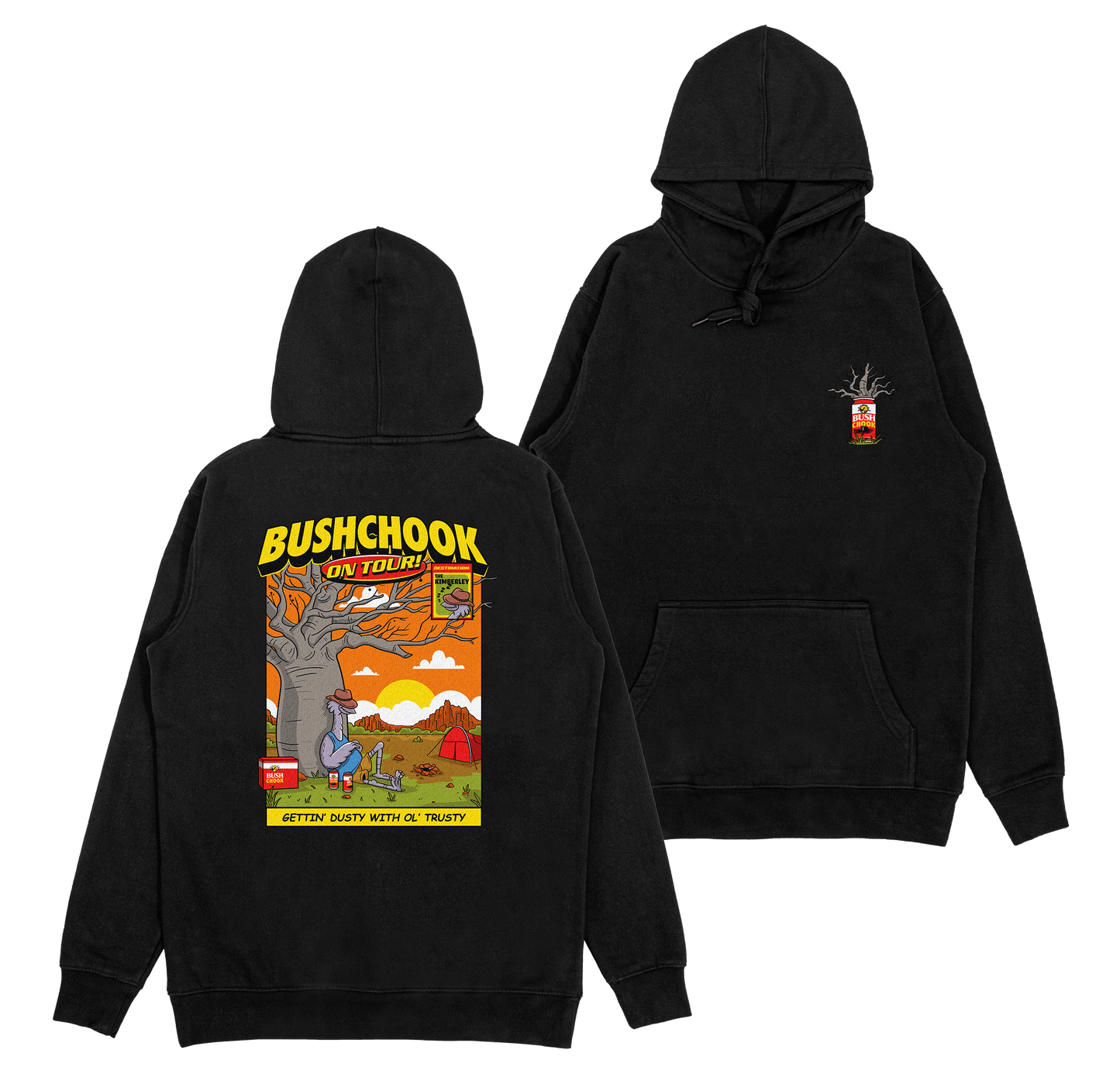 Chooks On Tour: Kimberley Hoodie Black Hoodie Bush Chook