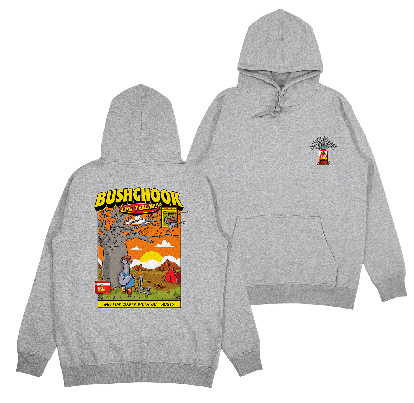 Chooks On Tour: Kimberley Hoodie Grey Hoodie Bush Chook