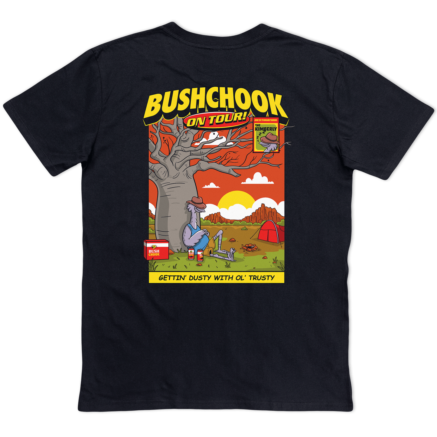 Chooks On Tour: Kimberley Tee Black T-Shirt Bush Chook
