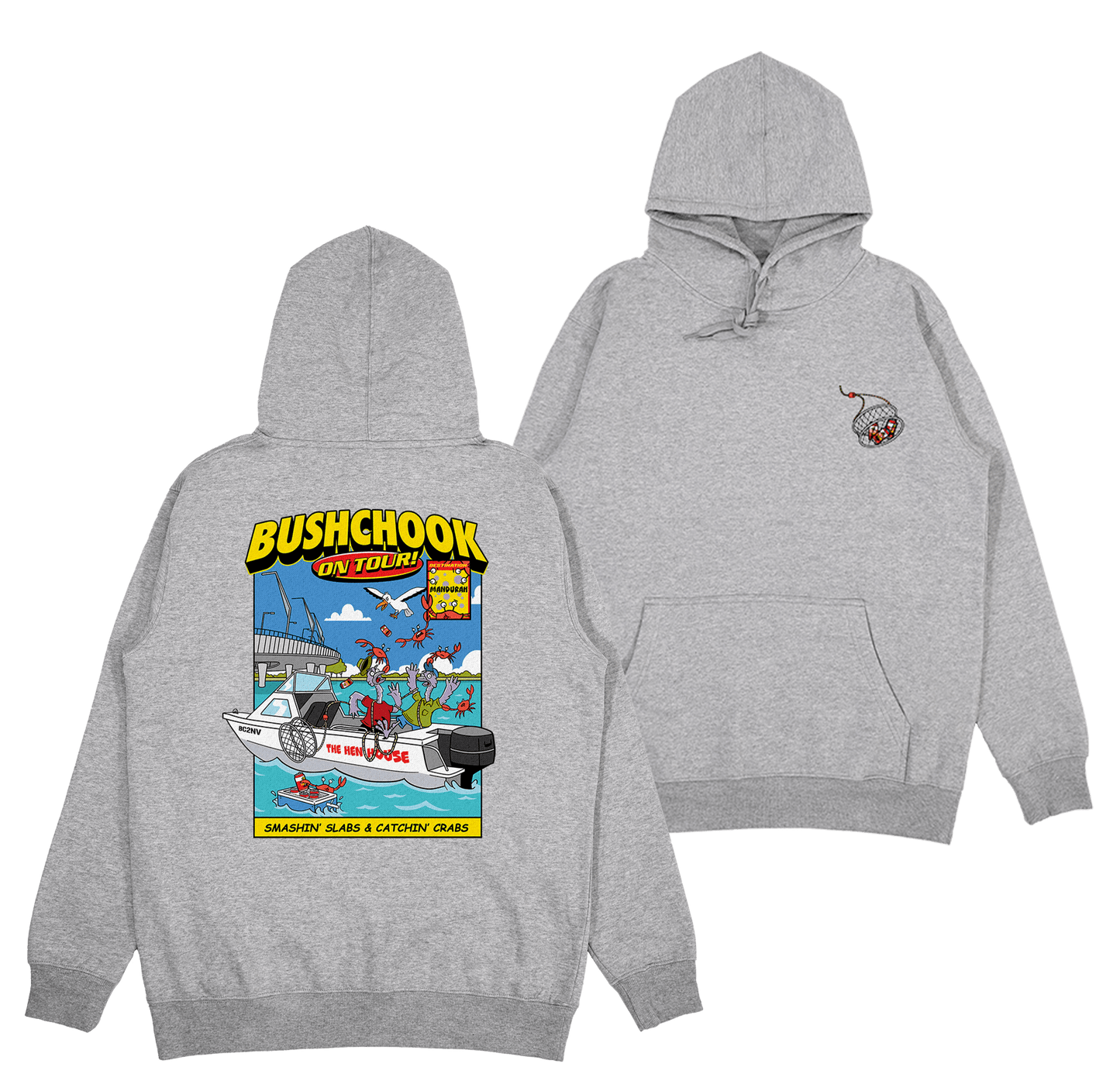 Chooks On Tour: Mandurah Hoodie Grey Hoodie Bush Chook