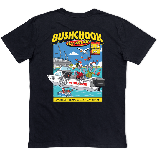 Chooks On Tour: Mandurah Tee Black T-Shirt Bush Chook