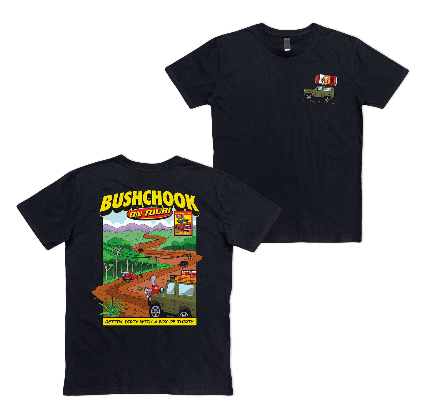 Chooks On Tour: Mundaring Tee Black T-Shirt Bush Chook