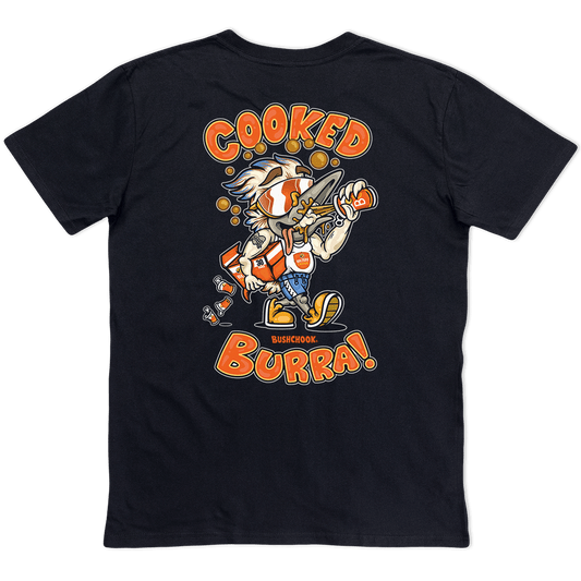 Cooked Burra Tee Black T-Shirt Bush Chook