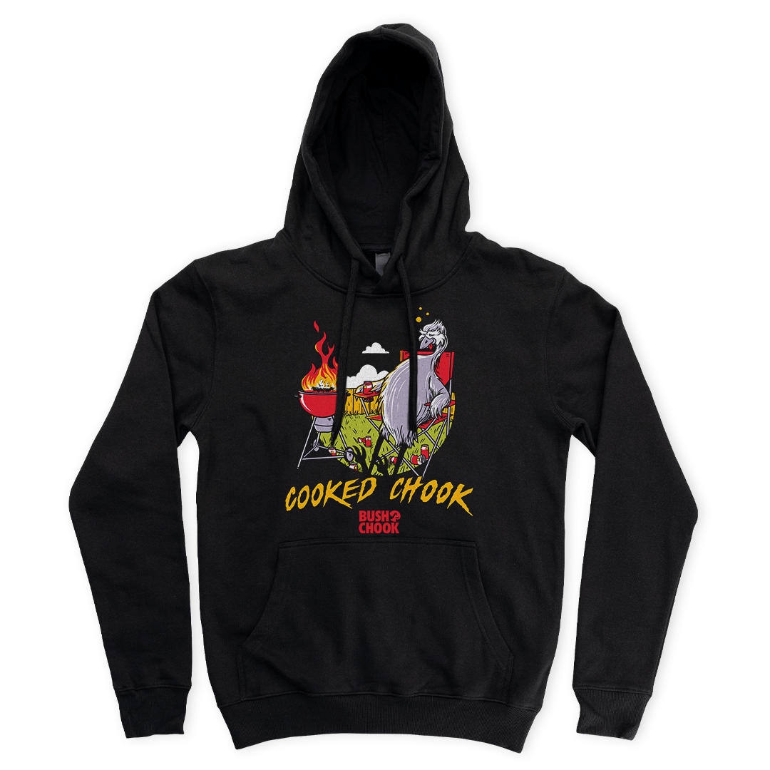 Cooked Chook Hoodie Black Hoodie Bush Chook