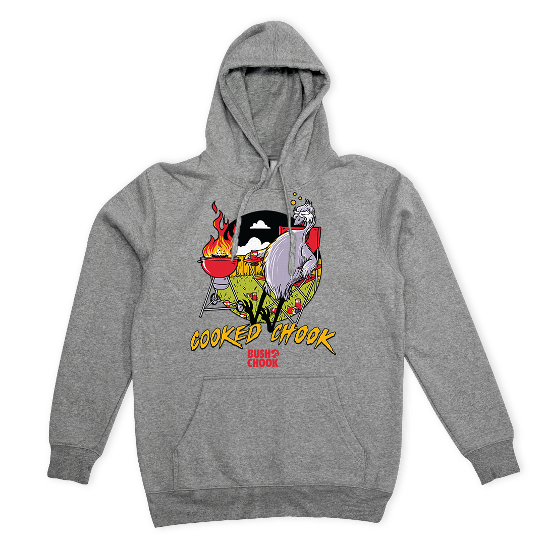 Cooked Chook Hoodie Grey Hoodie Bush Chook