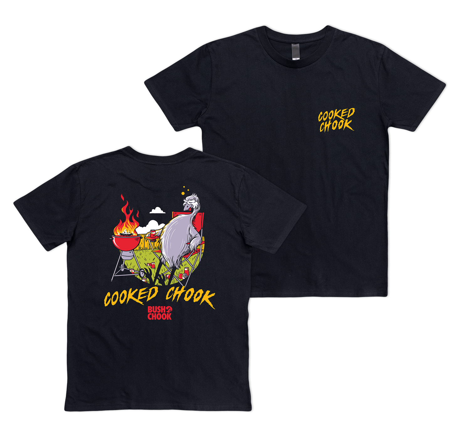 Cooked Chook Tee Black Clothing Bush Chook