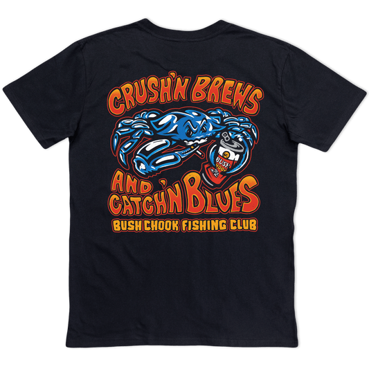 Crush'n Brews Tee Black T-Shirt Bush Chook