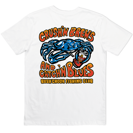Crush'n Brews Tee White T-Shirt Bush Chook