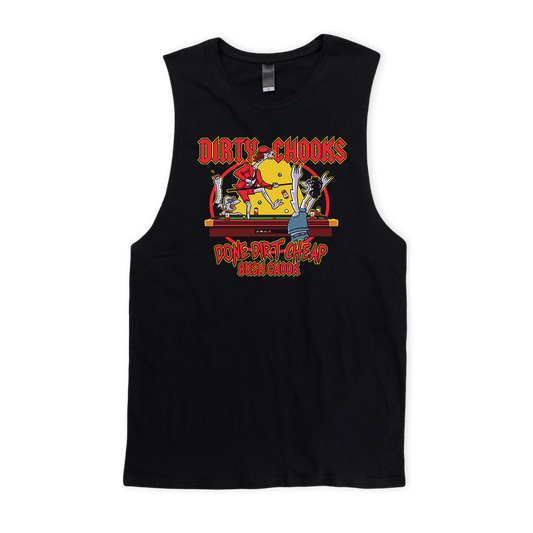 Dirty Chooks Muscle Tee Black Muscle Bush Chook