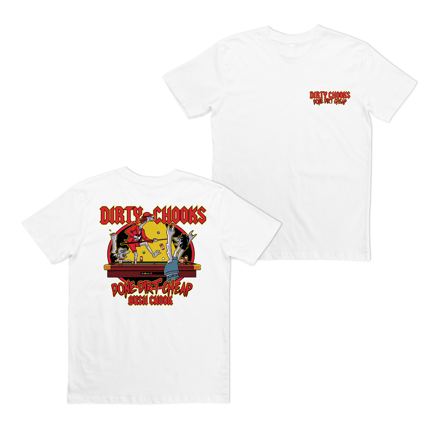 Dirty Chooks Tee White T-Shirt Bush Chook