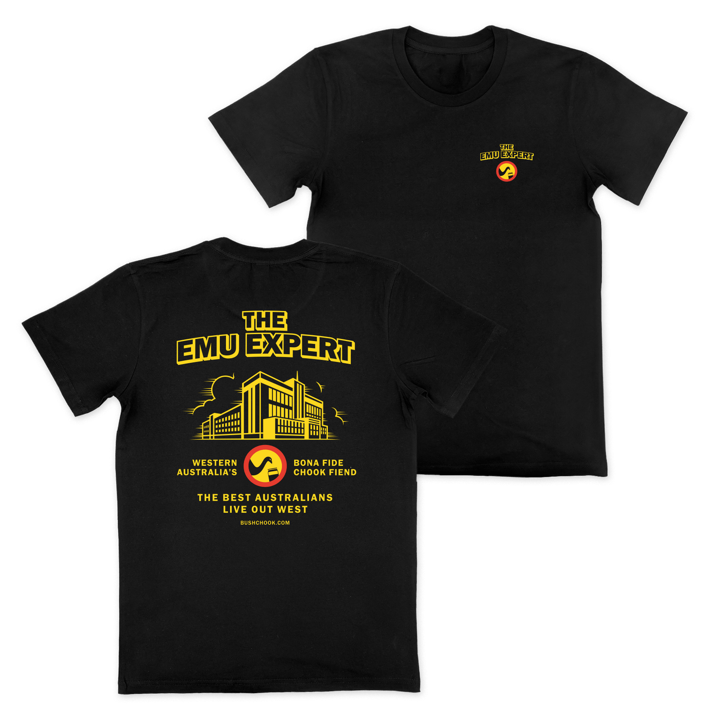 Emu Expert Tee Black T-Shirt Bush Chook