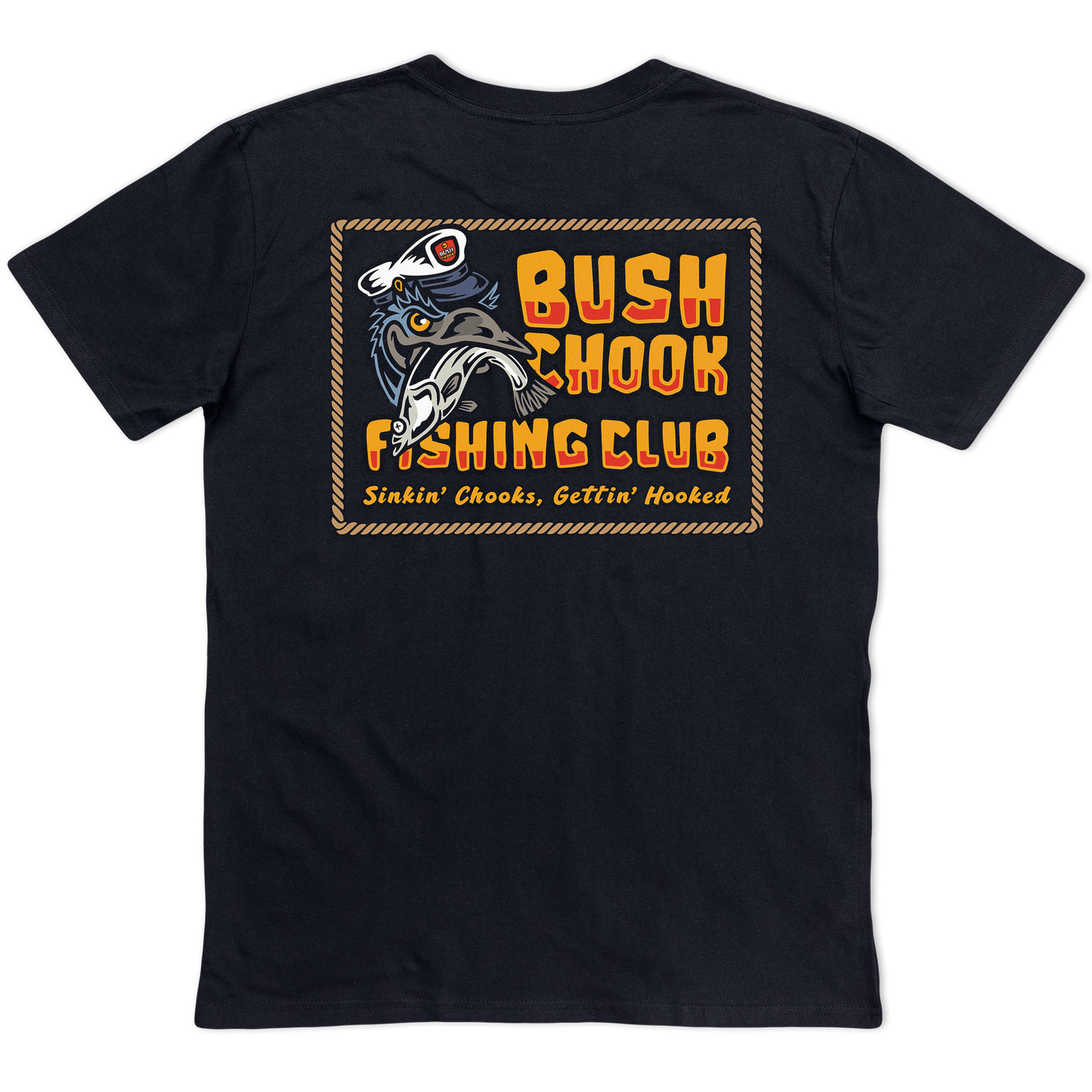 Fishing Club Tee Black T-Shirt Bush Chook