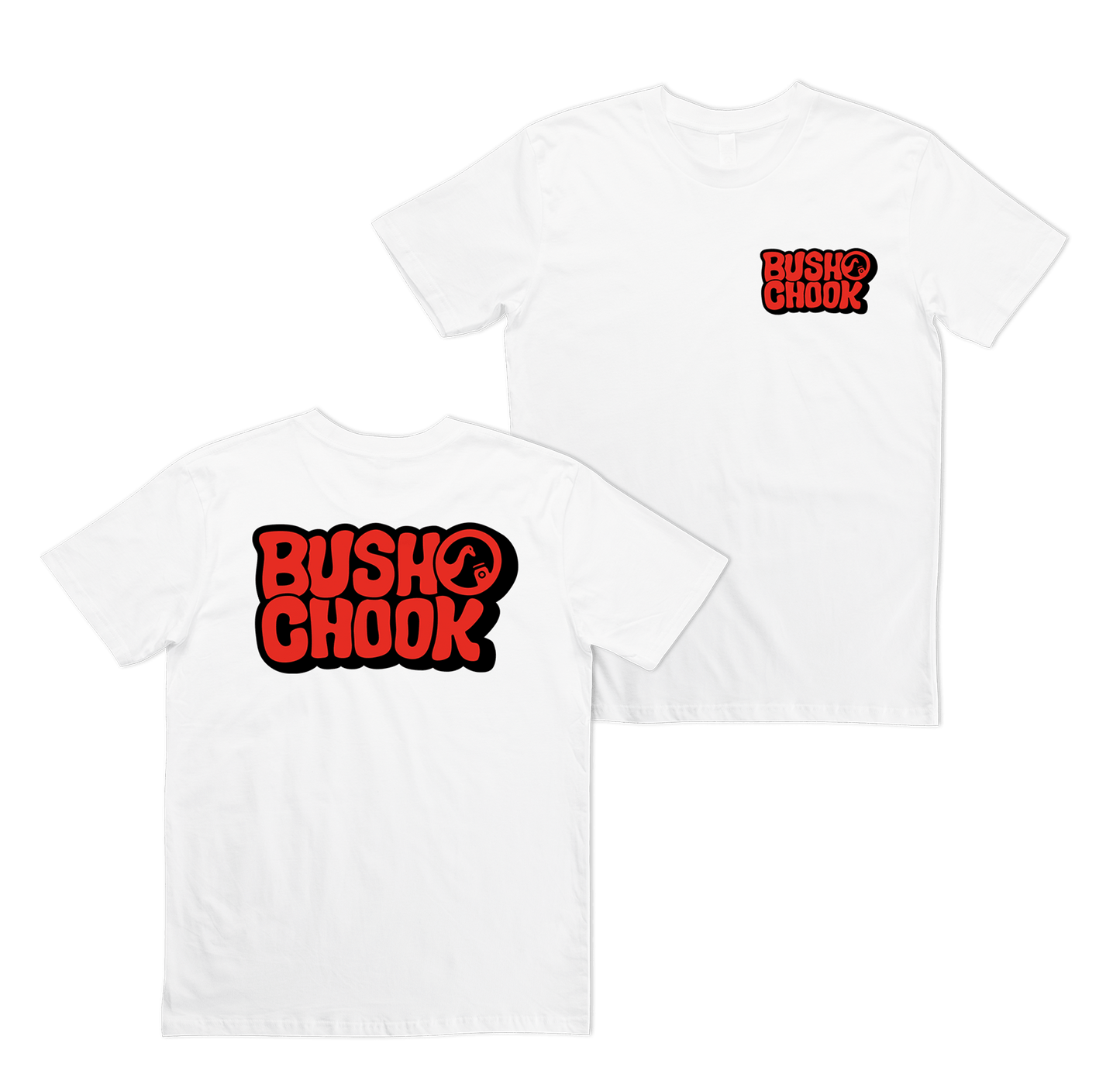 Laxed Logo Tee White T-Shirt Bush Chook