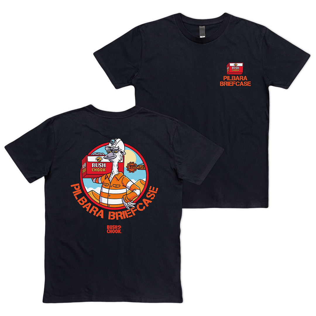 Pilbara Briefcase Tee Black T-Shirt Bush Chook