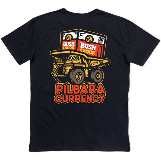 Pilbara Currency 2 Tee Black T-Shirt Bush Chook