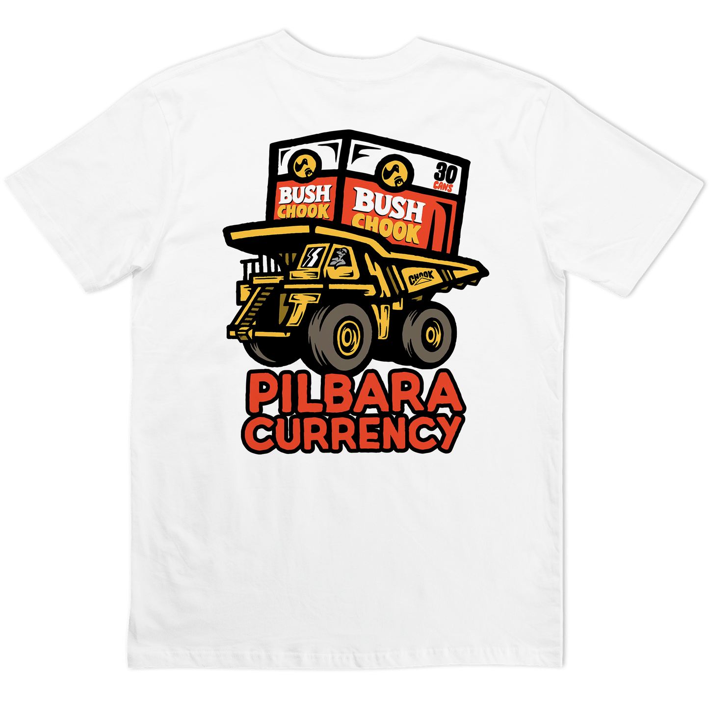 Pilbara Currency 2 Tee White T-Shirt Bush Chook