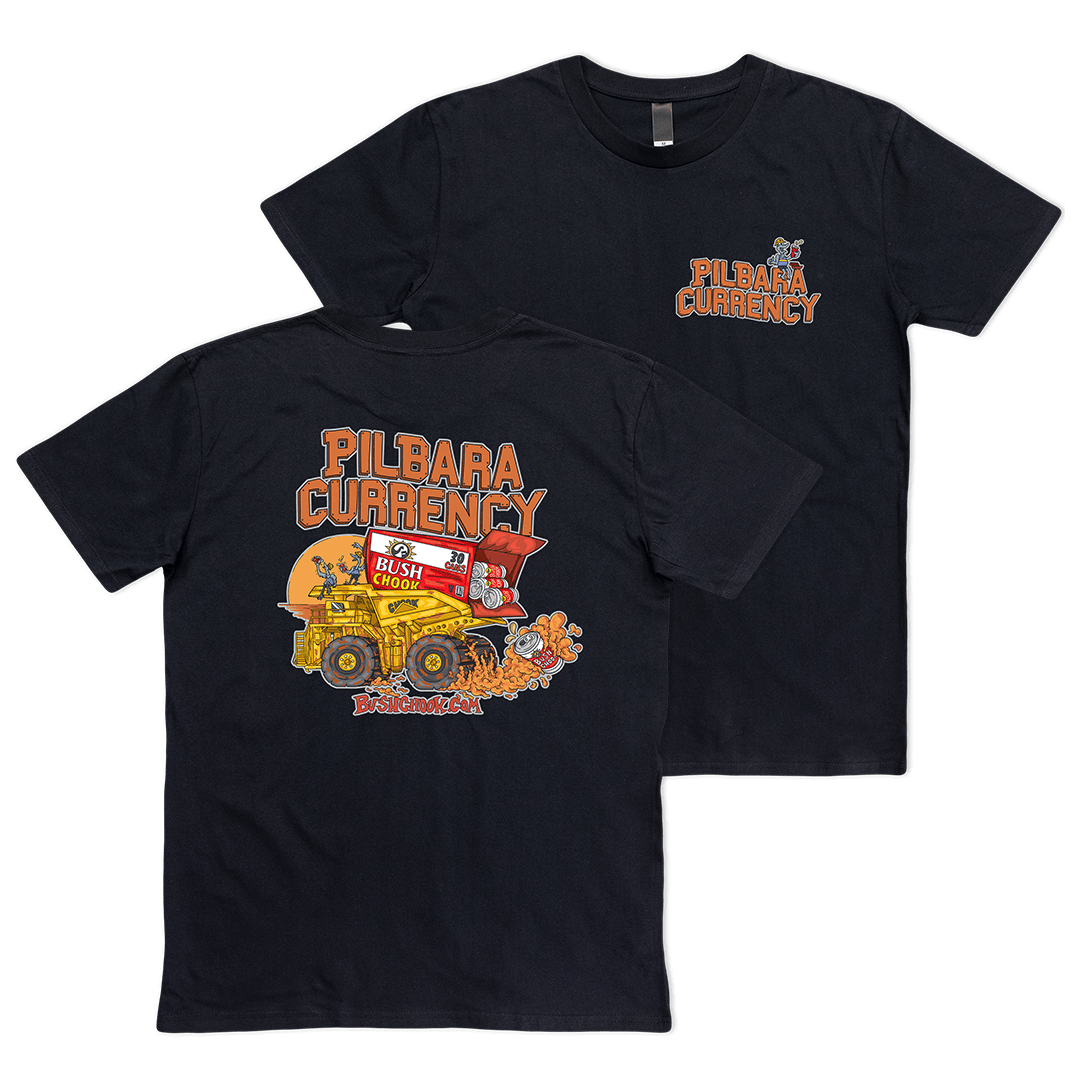 Pilbara Currency Tee Black Clothing Bush Chook