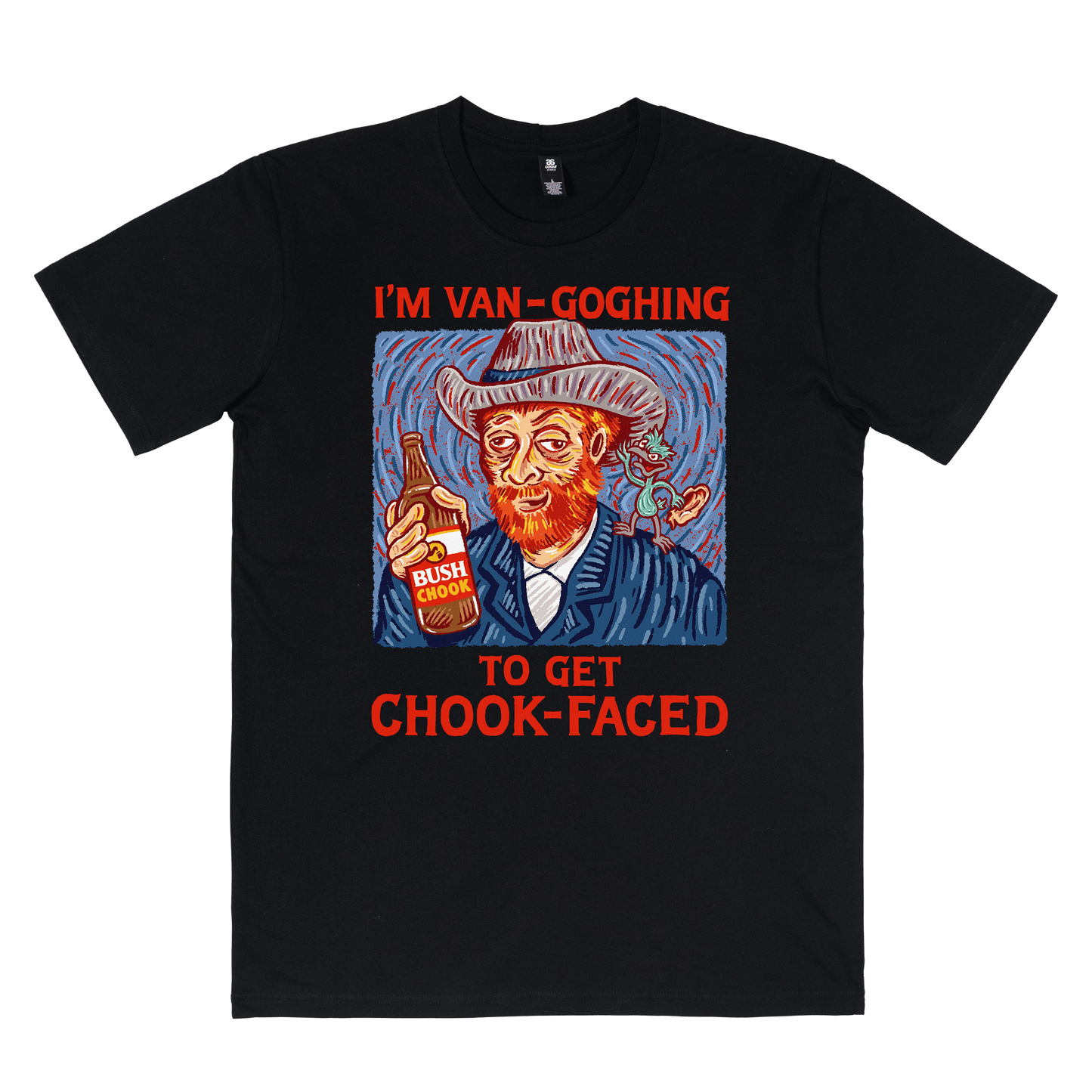 Self Portrait Tee Black T-Shirt Bush Chook