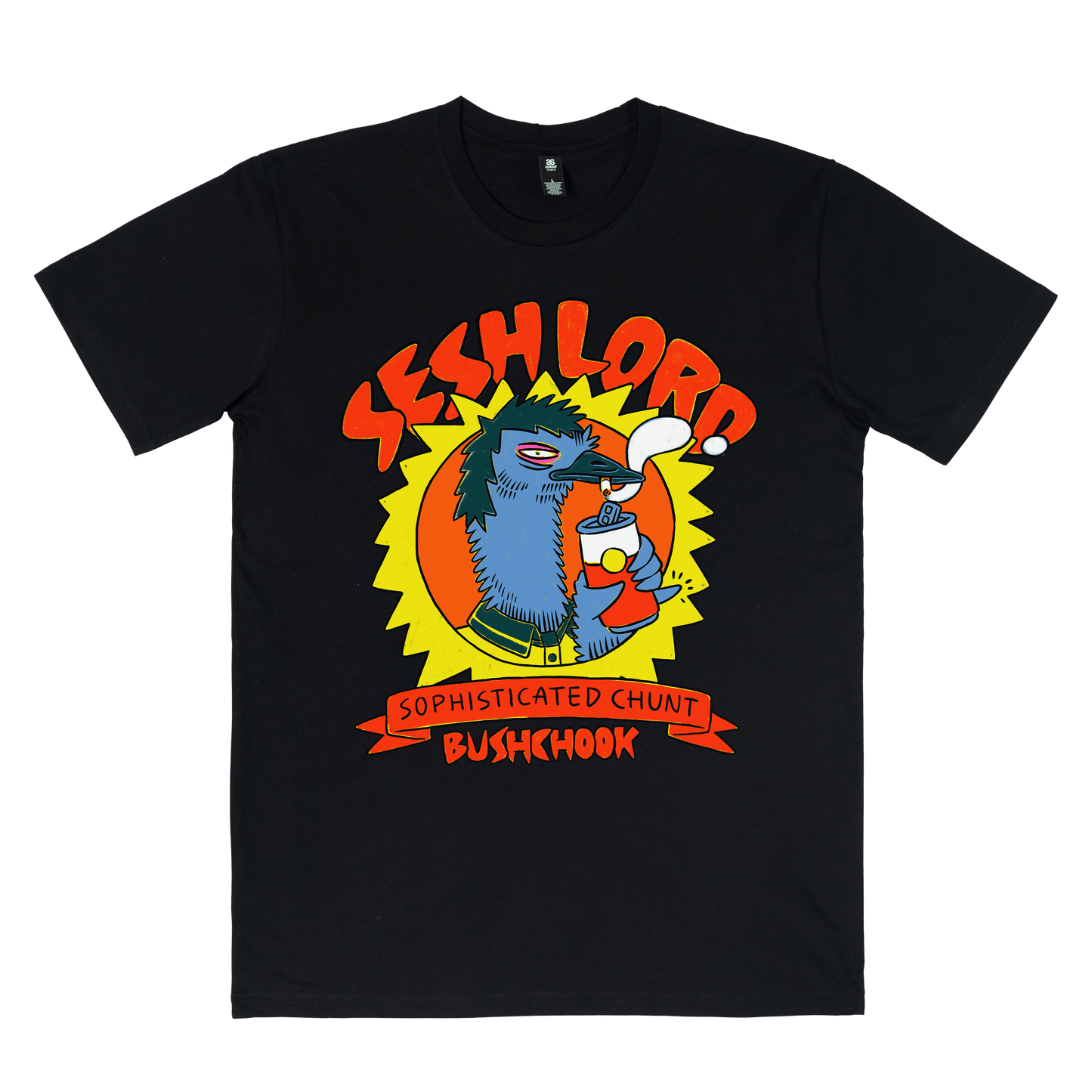 Sesh Lord Tee Black T-Shirt Bush Chook