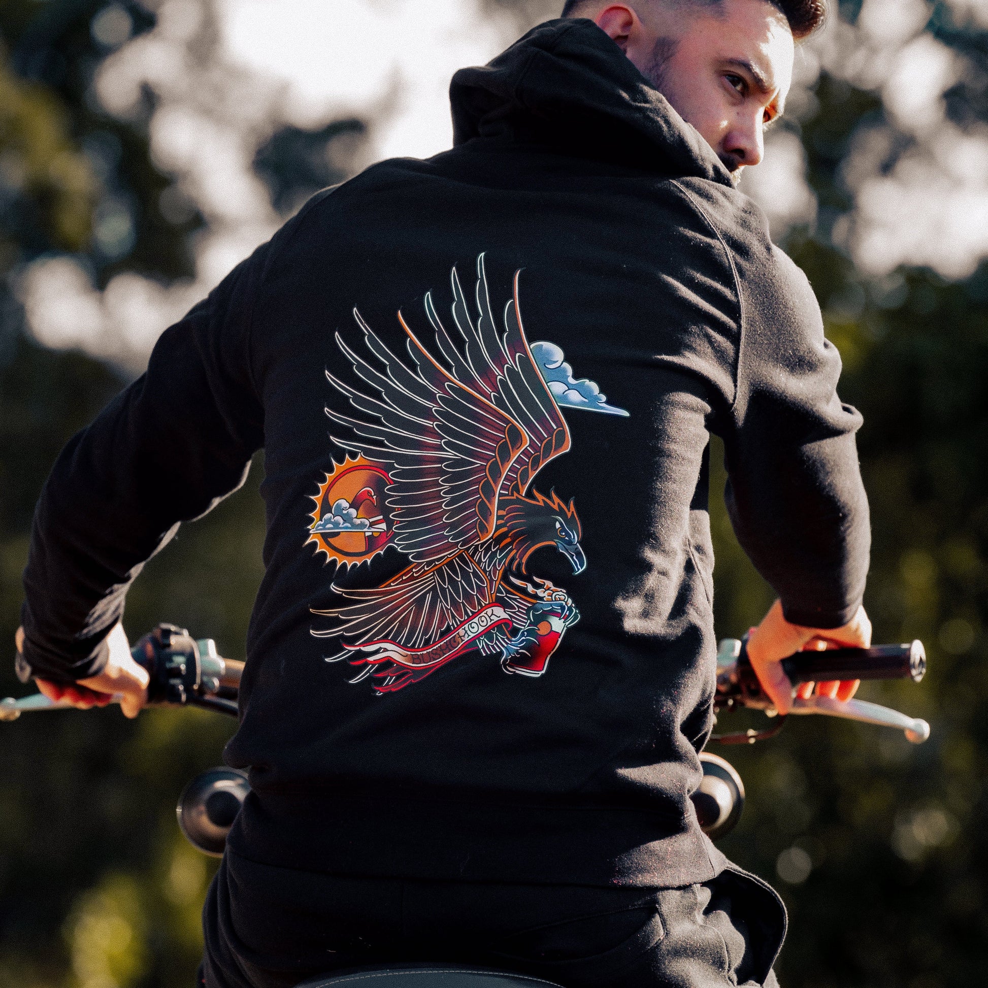 Tin Bird Hoodie Black Hoodie Bush Chook