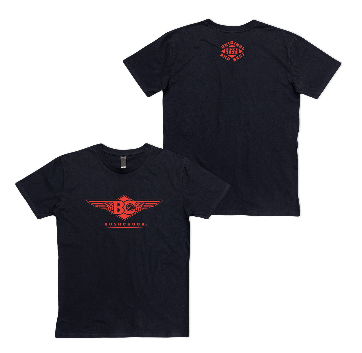 Wings Tee Black T-Shirt Bush Chook