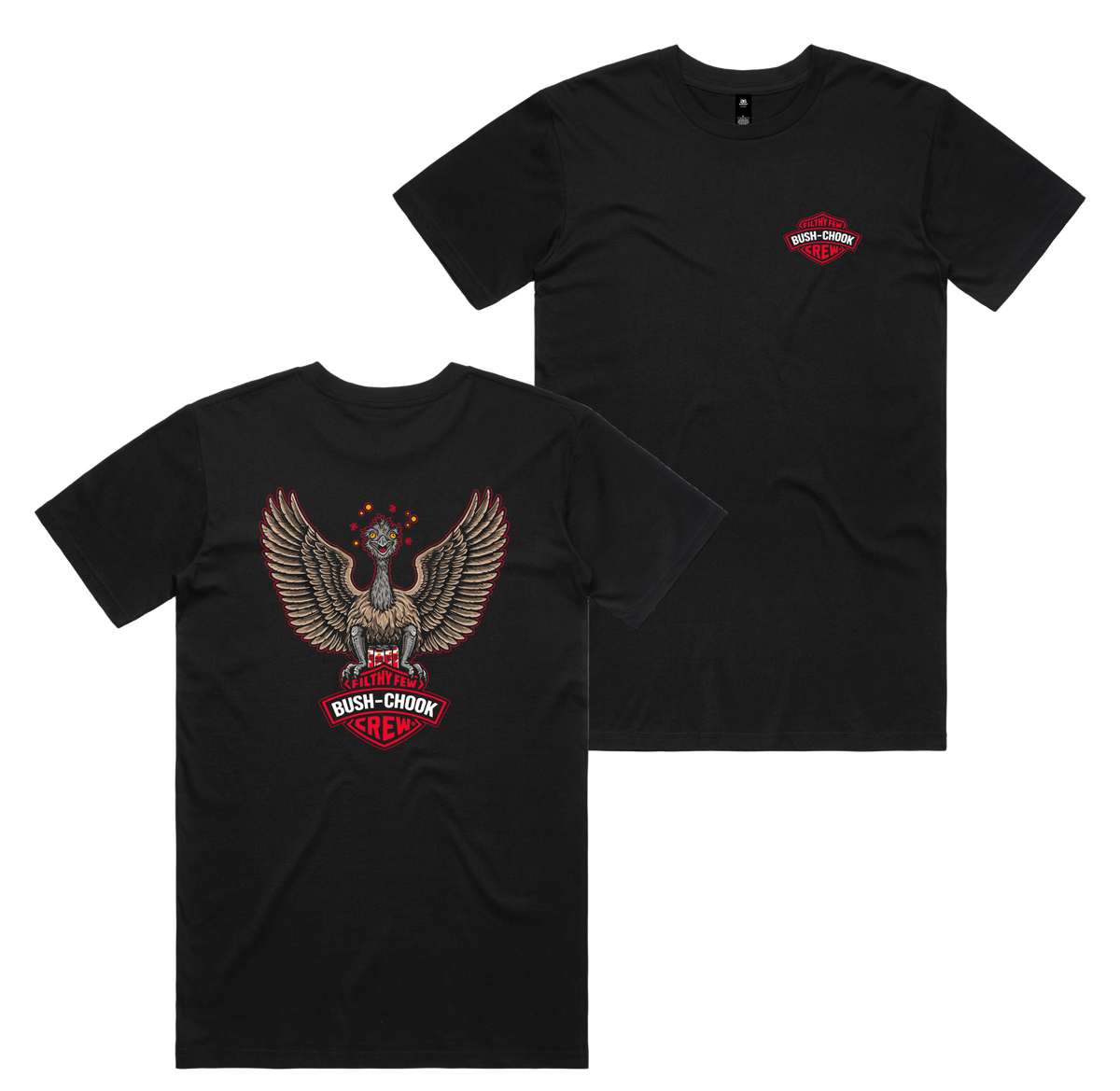 Filthy Few Tee — Black front & back
