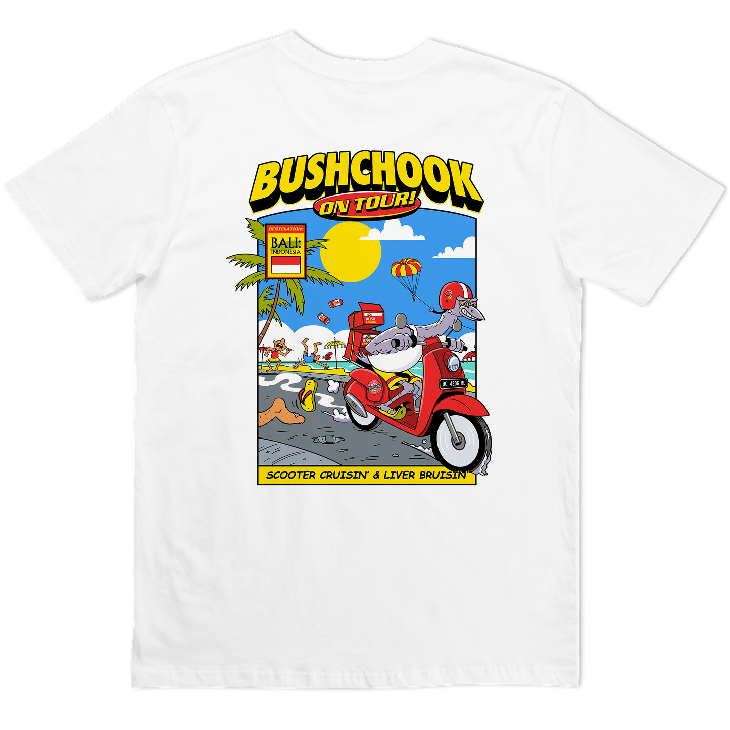 Chooks On Tour: Bali Tee White