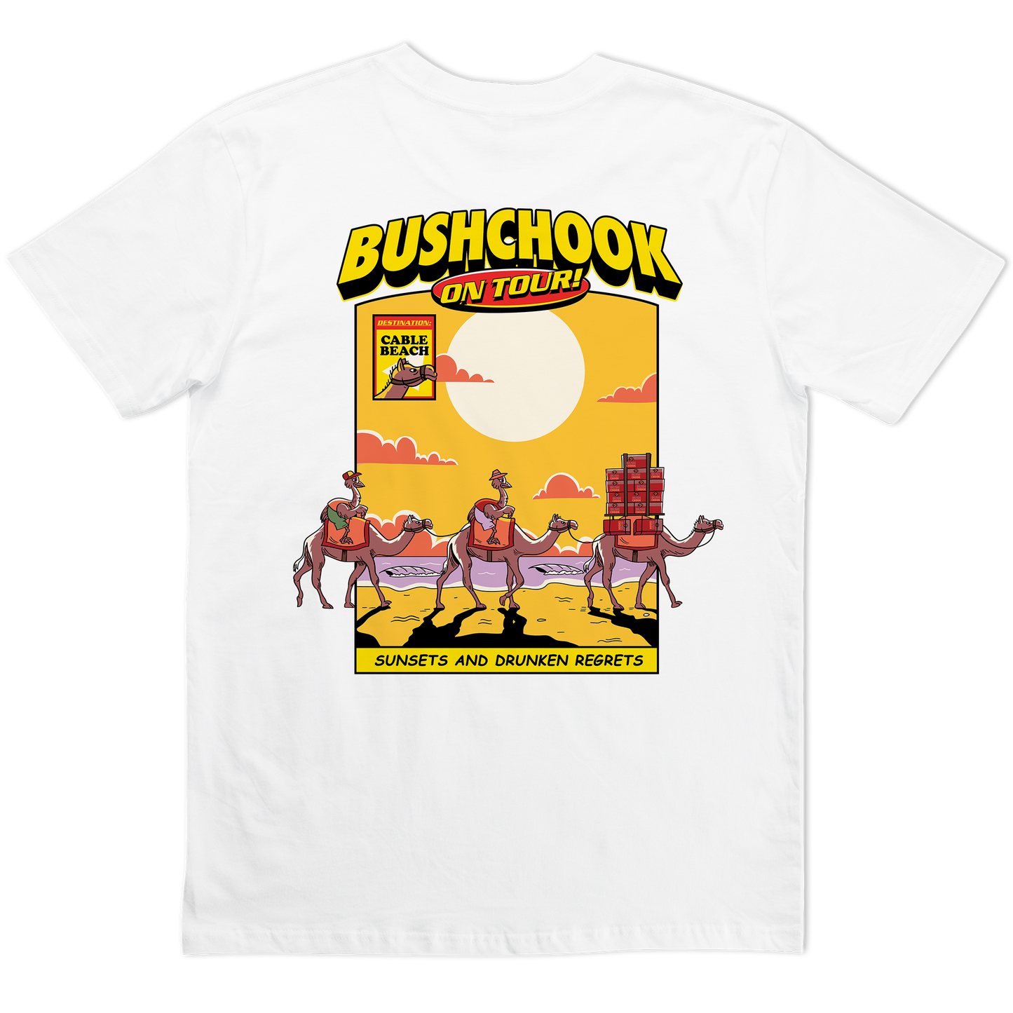 Chooks On Tour: Cable Beach Tee White