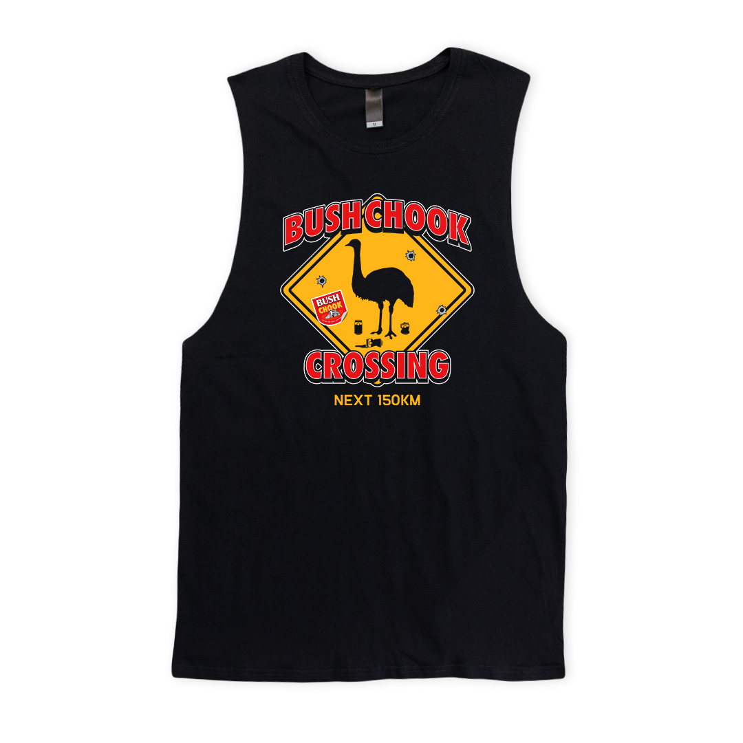 Chook Crossing Muscle Tee Black