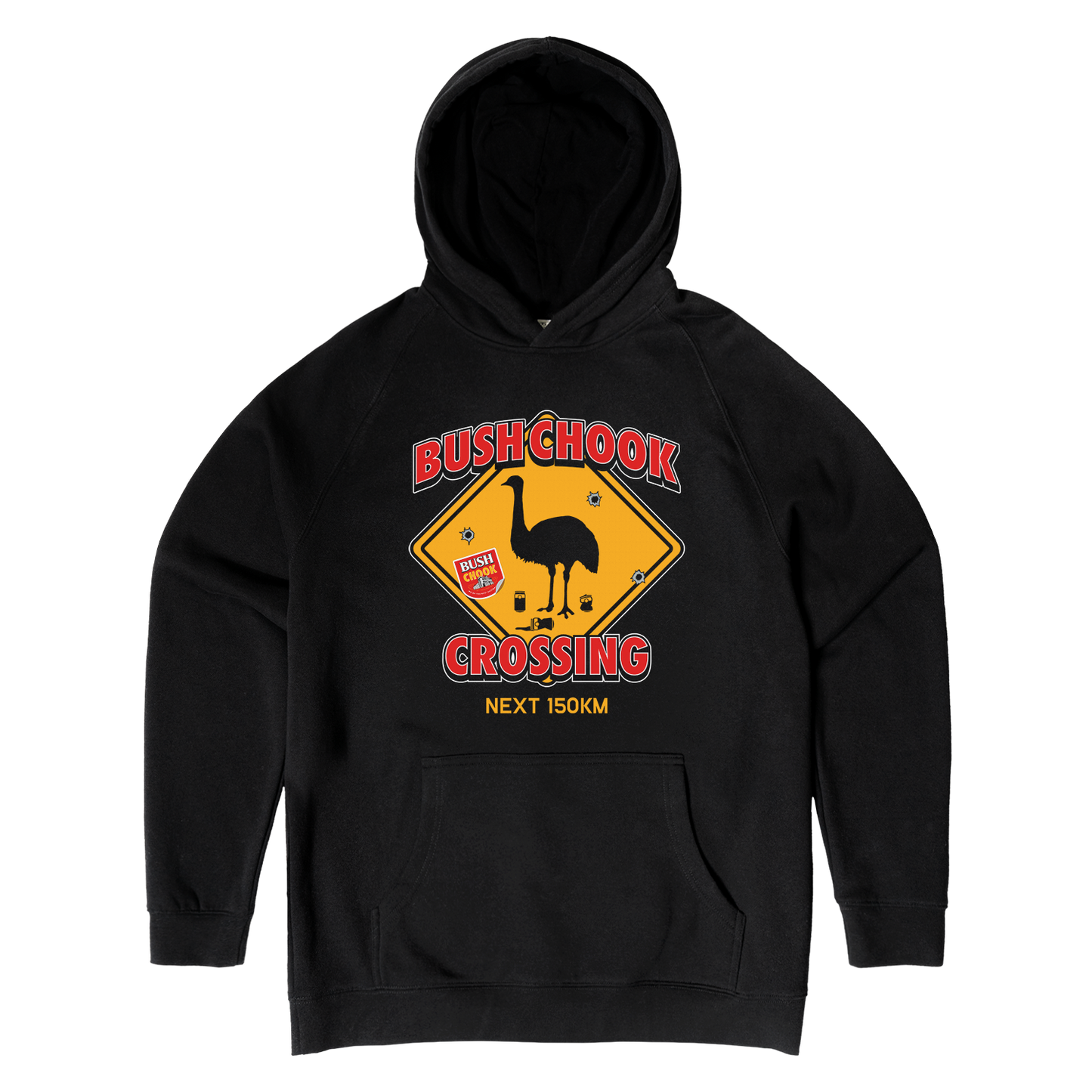 Chook Crossing Hoodie Black